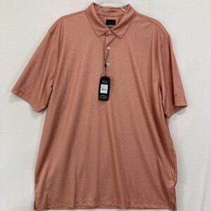 New Greg Norman Polo Shirt size XL Orange Geometric Play Dry Active Outdoor